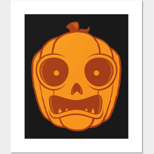 Frightened Jack-O-Lantern Posters and Art